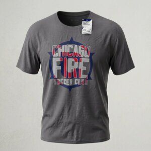 Chicago‎ Fire Soccer Club Short Sleeve Tee Gray Size L NWT MLS